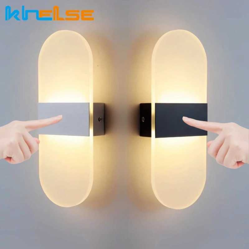 Touch Sensor Switch LED Wall Lamp USB Rechargeable Wireless Acrylic Stair Night Light Bedroom Aisle Kitchen Wall Sconce Lighting M251126