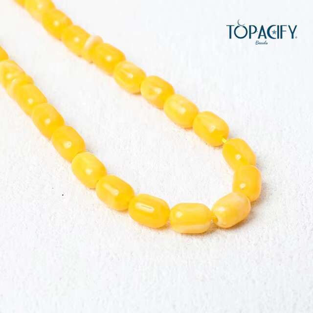 Hot Sale Isamic Misbaha Yellow Cylindrical 45-beads Prayer Religious Rosaries with Alloy Pendant Muslim Tesbih Gift for Eid