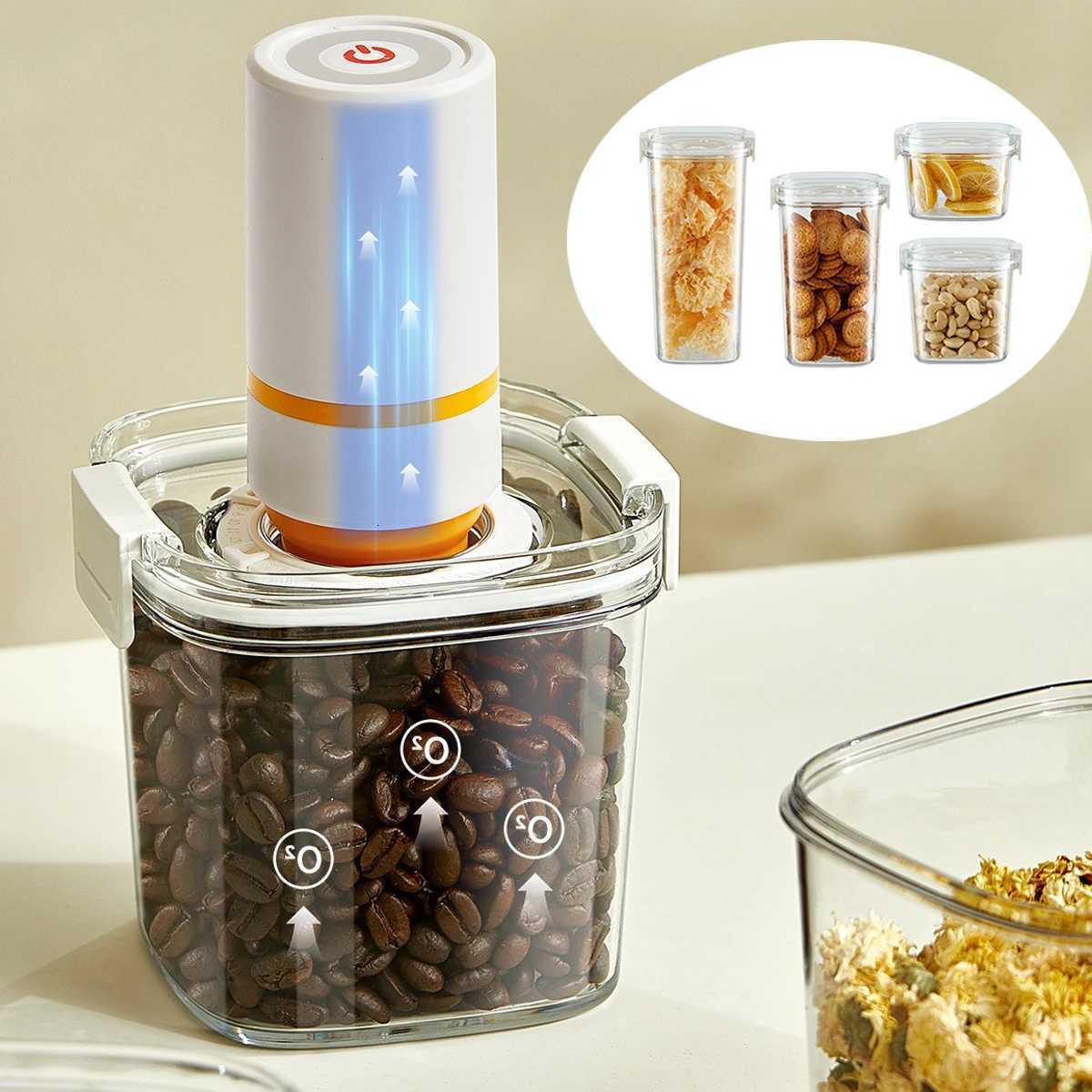 1pc Vacuum Sealed Tank Coffee Beans Vacuum Jar Kitchen Cereals Storage Box Airtight Container Moisture-Proof Sealed Canister Y251126