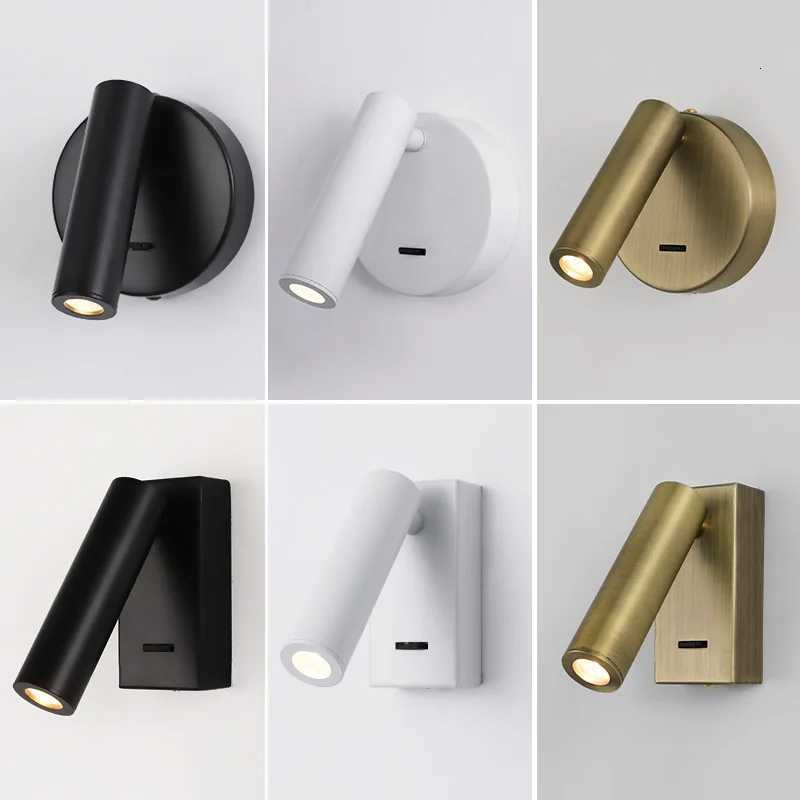 LED Wall Light 220V AC Backlight Rotating Adjustable Spotlight for Hotel Study Reading Bedroom Bedside Lamp Spot Lights M251126