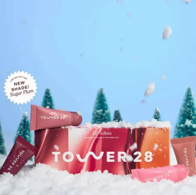 Makeup Lip gloss Tower 28 Beauty Lip Softies Lip Plumper 5g 4pcs Mini Set Liquid Lipstick Gift Box Kit Lips Cosmetics 250424