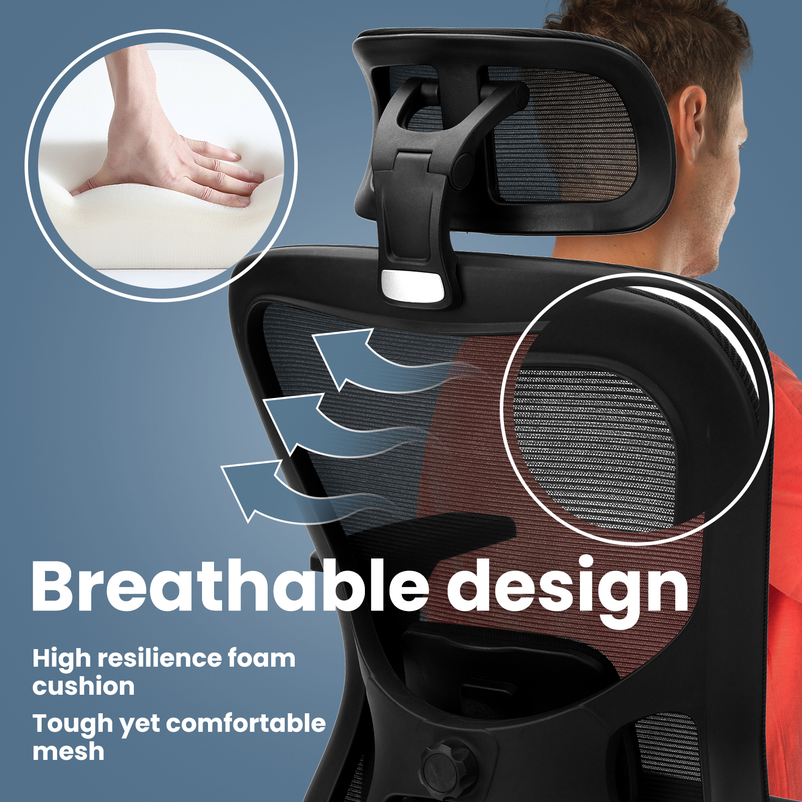 White black multifunctional study chair Stylish White/Black Adjustable Seat with Multiple Functionality - Ideal Study Companion with grab