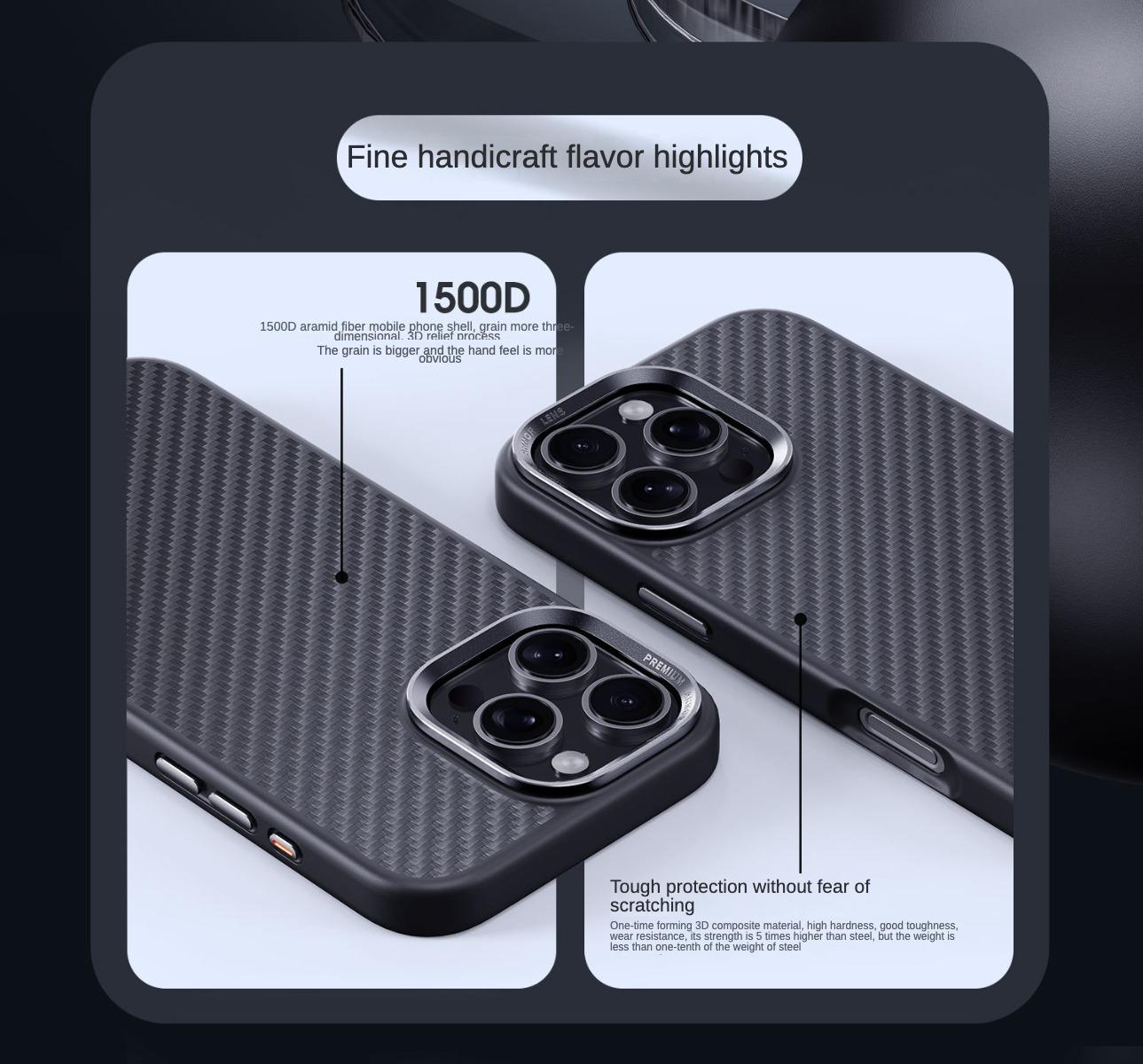 Kevlar Anti Drop Phone Case Suitable for IPhone 16/15/14/Pro Max