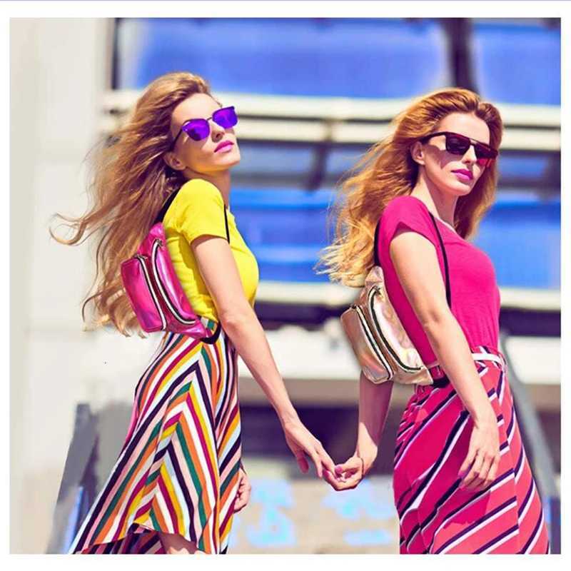 Geestock Waist Bag Fashion Women Fanny Pack PVC Adjustable Holographic Bag for Travel Party Festival Hiking RunningT251126