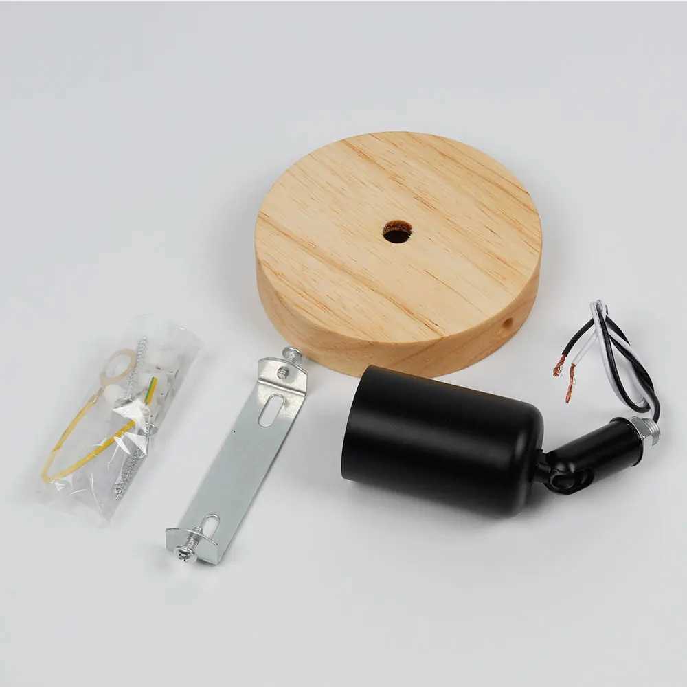 Lamp Wall Mounted LED Lights E27 Indoor Lighting Bedroom Wall Lamp Home Decoration Wooden Base Vintage Wall Lamp M251126