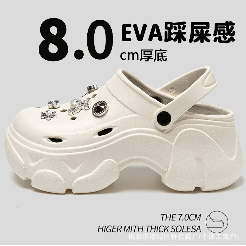 2025 Free Shipping Designer Shoes New Free Shipping Designer Shoes Eva Shit Feeling Hole Women In Summer Breathable And Odorless Baotou Slippers Thick