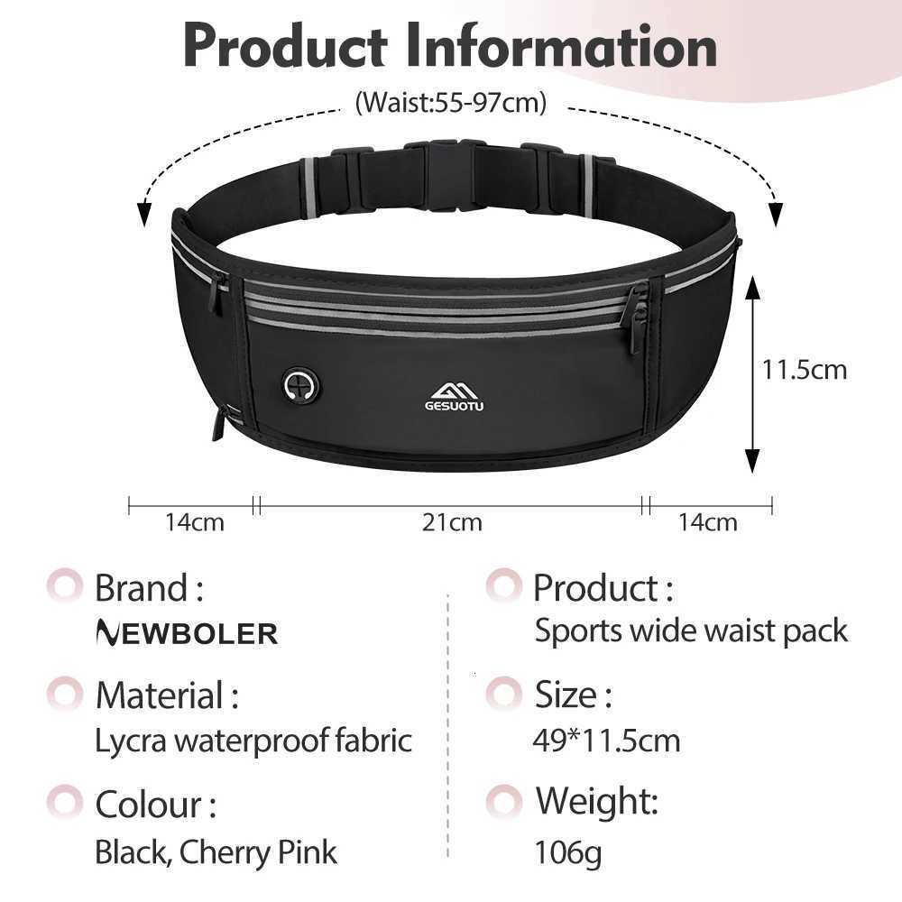 NEWBOLER Professional Running Waist Bag Sports Belt Pouch Mobile Phone Case Men Women Hidden Pouch Gym Sports Bags Running PackT251126