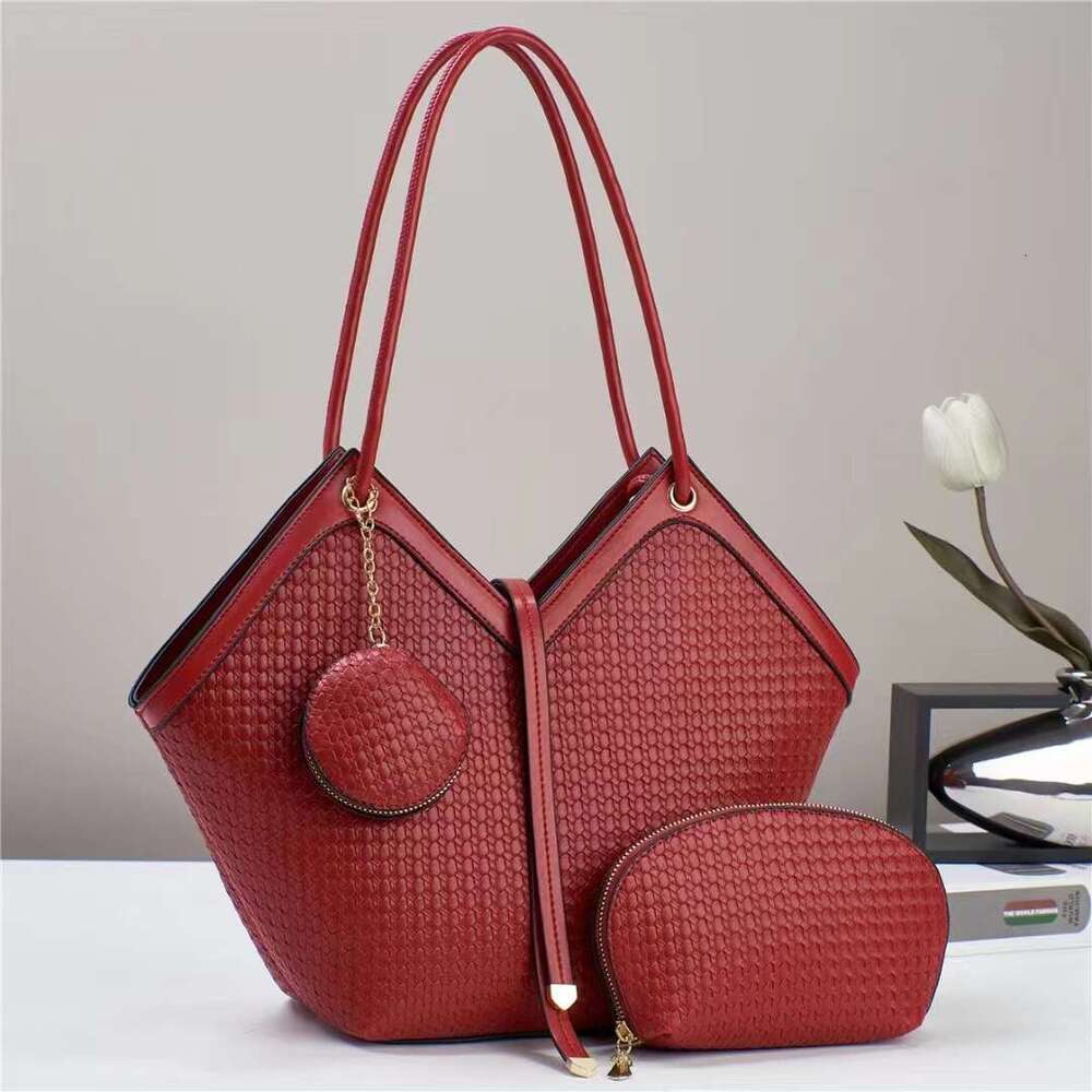 Woven fabric multi piece set women's fashion trend atmospheric large capacity handbag shoulder bag