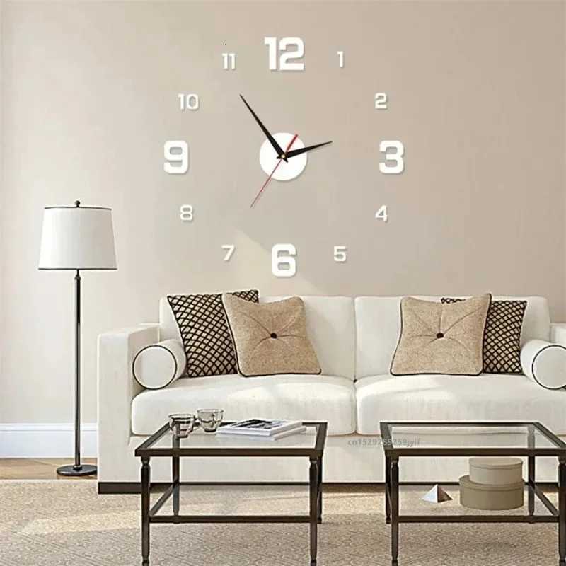 New 3D Acrylic Mirror Wall Clock Sticker for 40CM Fashion DIY Quartz Clocks Watch Home Decoration Living Room Stickers C251126