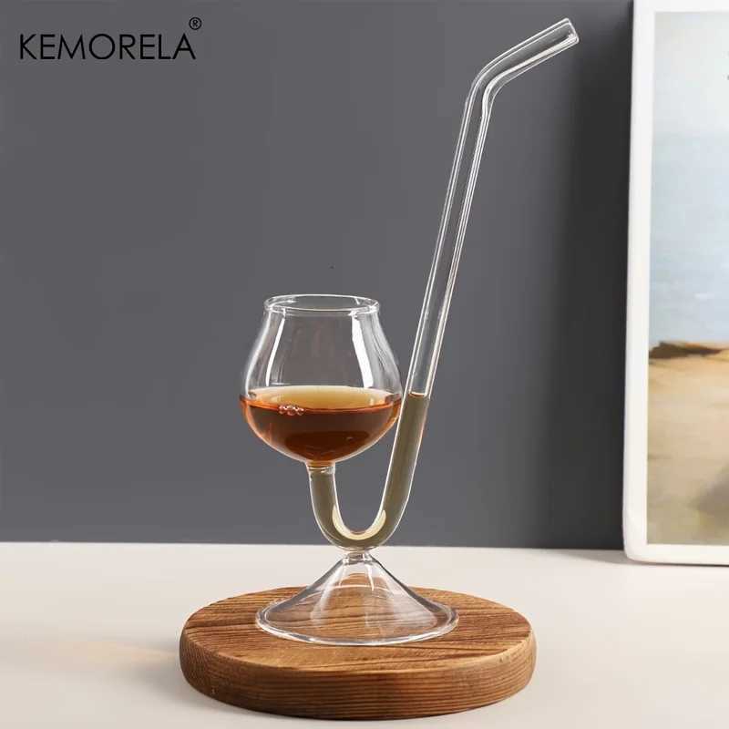 KEMORELA Pipe Type Whiskey Glass Vampire Wine Glass Material Suitable for Red Wine Glass Wine Whiskey Home Bar Party Club C251126