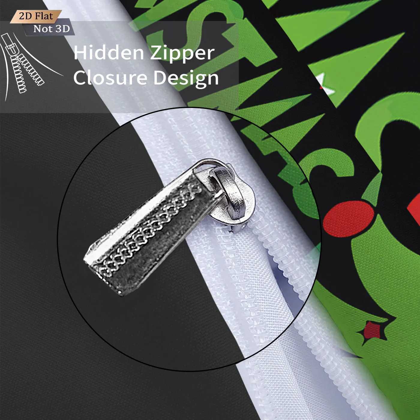 Christmas 3pcs cartoon Christmas tree HO element print coreless duvet cover set multi size bedroom holiday bedding decoration Y251126