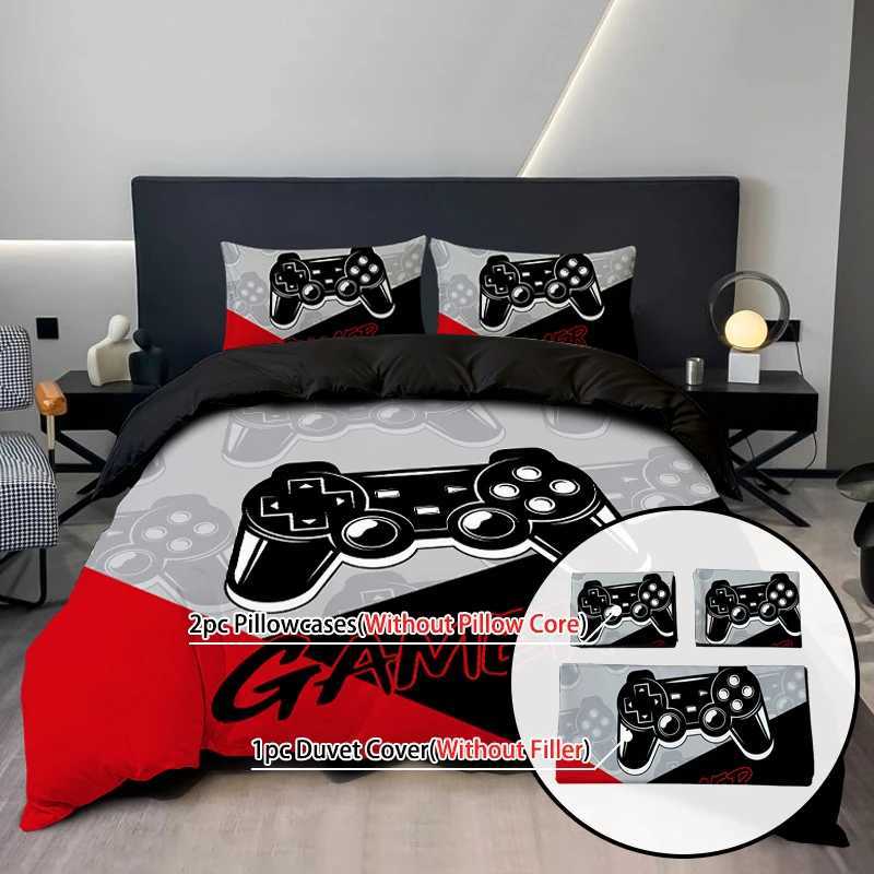 Christmas 3PC Splicing Game Console Bedding Cover Red Black Blue Black 100Polyester 1duvet Cover 2Pillowcases Digital Printing No padding Y251126