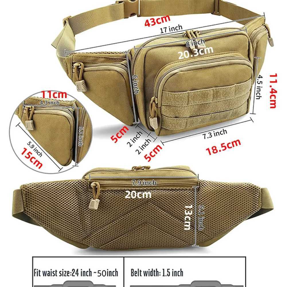 Tactical Waist Pack Outdoor Hiking Waist Bag Running Sports Functional Bag Cycling Bag Bum Bag Multi-functional Tool ShoulderT251126