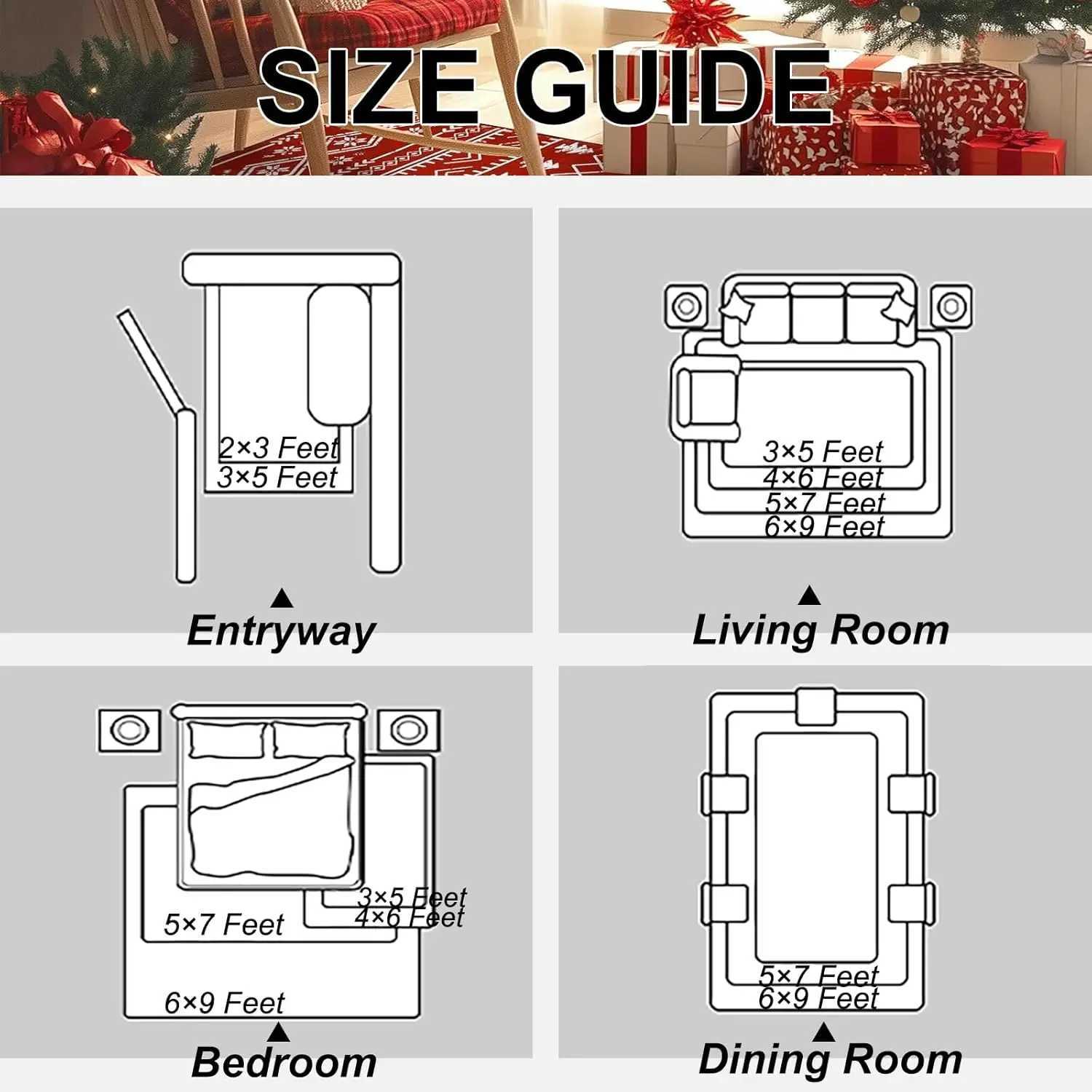 Merry Christmas Rug Winter Snowflakes Area Rug Indoor Blessing Doormat Floor Mat Carpet for Entryway Bedroom Happy New YearM251126