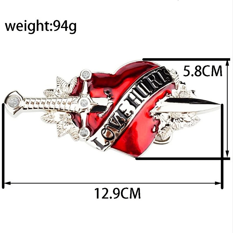Cool Fashion Leather Belt Red Heart Love Hurts n Punk Rock Waistband Women Men Decorative belts Jeans Hip Hop Girdle 251126 - view 7