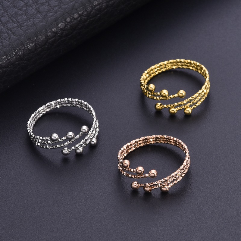 New elastic opening Three-layer stainless steel transfer bead ring High quality gold designer diamond ring rings designer for women engagement men lov - view 3