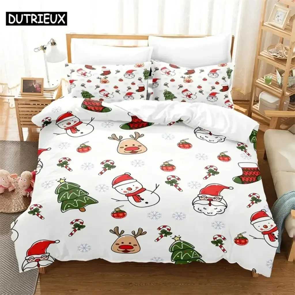 Christmas Christmas Snowman Tree Bedding Set Duvet Cover Set 3d Bedding Digital Printing Bed Linen Queen Size Bedding Set Fashion Design Y251126