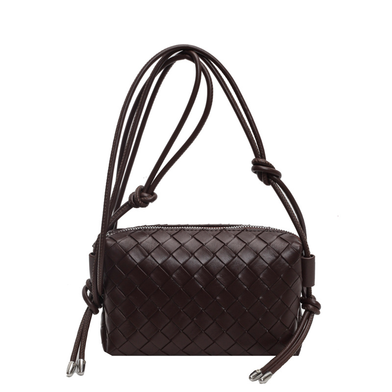 high-end woven bag handbag, niche versatile fashion crossbody bag, pillow bag, silver khaki black