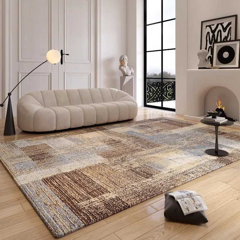 Color Plaid Advanced Feeling Carpet Living Room Sofa Bedroom Bedside Study Entrance Mat Non-slip Home Decor Fashion RugM251126