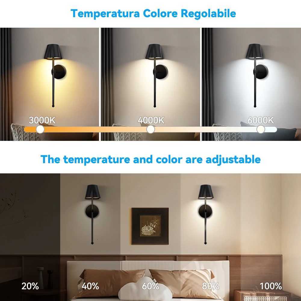 2PCS Wireless Wall lamp Hotel Home Interior Decor Rechargeable Lighting Warm/Cold White Corridor Bedroom Bedside Wall Light M251126
