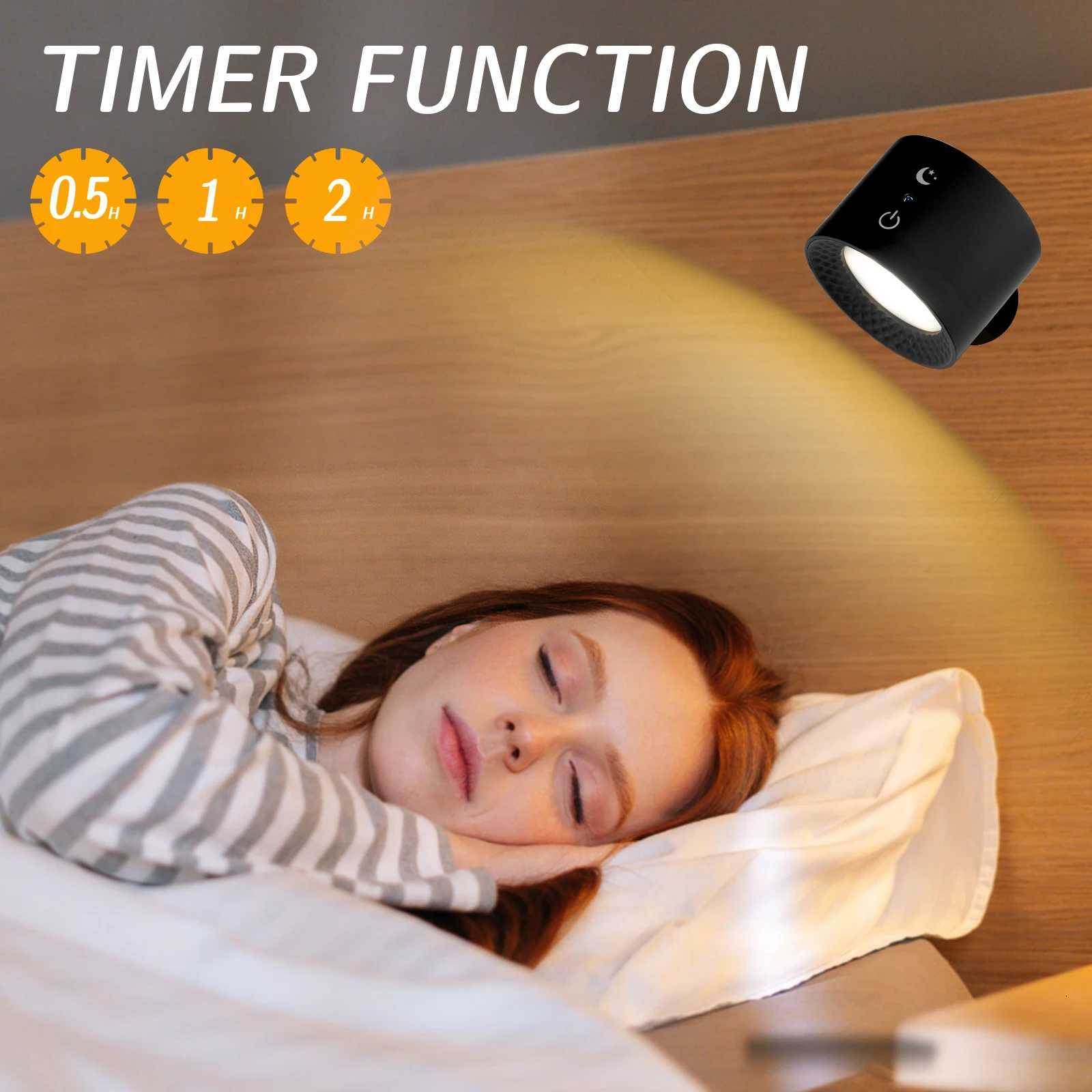 Led Wall Lamp Touch Control Remote 360 Rotatable USB Recharge Wireless Portable RGB Night Light For Bedside Bedroom Reading Lamp M251126