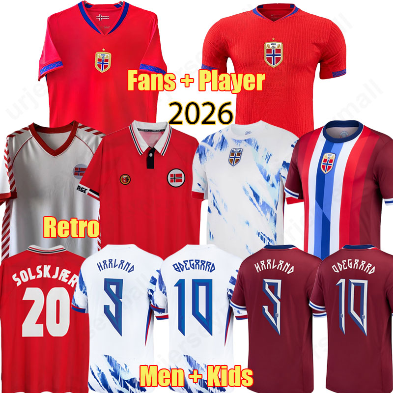 2026 Norway World Cup Soccer Jerseys Souvenir HAALAND NUSA BOBB THORSBY 24 25 26 Home Away VETLESEN STRAND LARSEN BERGE AJER Football Shirt men kids kit 214