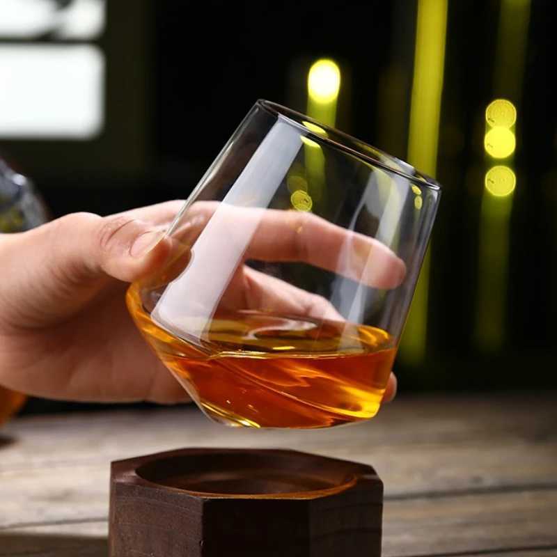 530ml Luxury Rotating Wine Glass Tumbler Cup High-end Whiskey Glass 235ml Foreign Wine Glass Transparent Cold Drink Cup Barware C251126