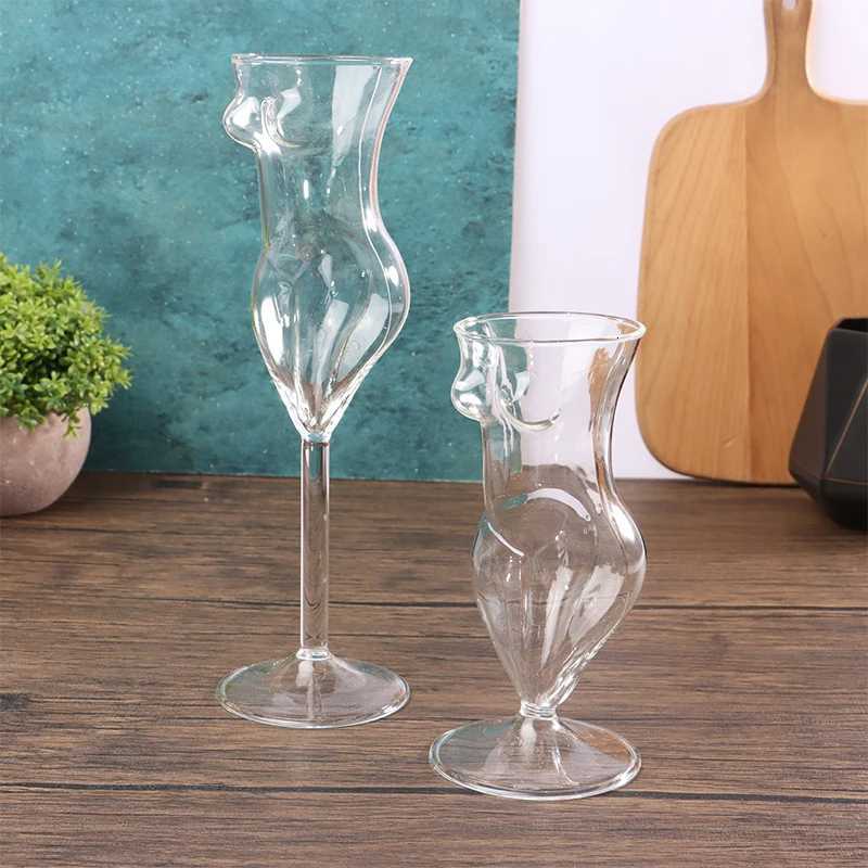 Creative Cocktail Glass Girl Body Shape Glass Cup Glass Wine Goblet Glass Champagne Borosilicate Beauty Goblet Cup C251126