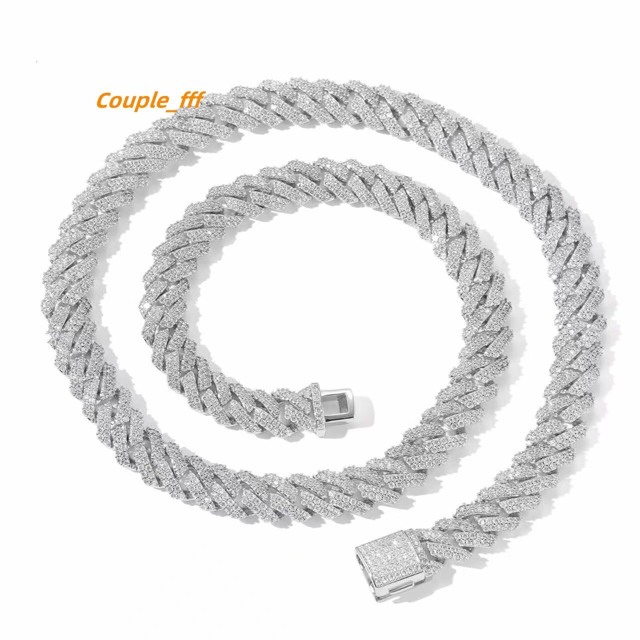 Moissanite Cubana Hip Hop 925 Sterling Silver Men Necklace High Quality VVS Moissanite Iced Out Cuban Link Chain Necklace