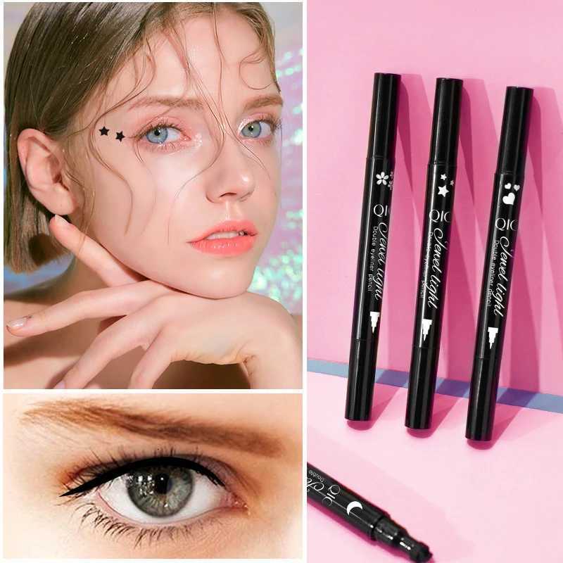 QIC Star Moon Heart Seal Eye Liner Set Makeup Eyeliner Stamp Double-Headed Waterproof Template Make Up Cosmetics Tool PenT251126