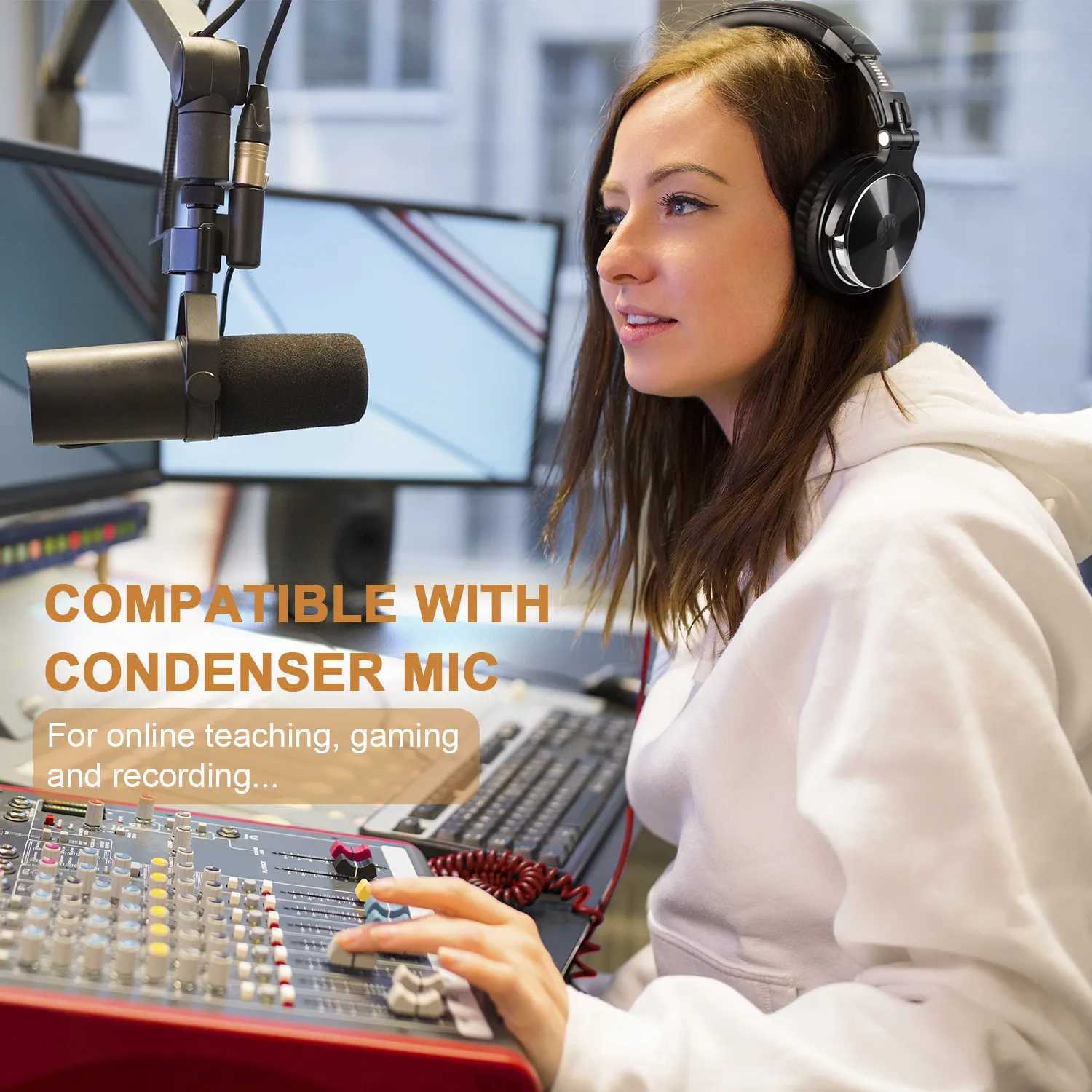 Oneodio Pro 10 Over Ear Headphones Hifi Studio DJ Headphone Wired Monitor Music Headset Earphone With Mic For Phone Computer PCM251126