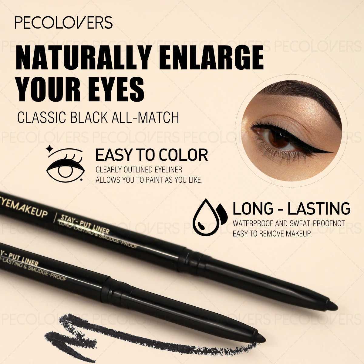 1 Set 3 Pcs Black Gel Matte Smooth Glide Eyeliner Ultra-Smooth Eyeiner Pen For All Types Easy To Slide Blend Perfect GiftsT251126