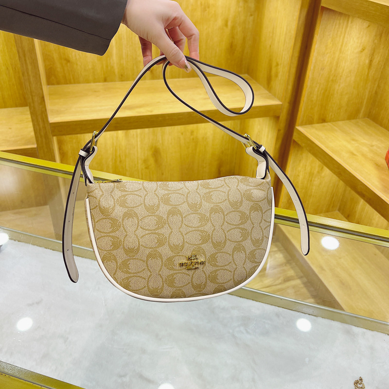 Designer bag free shipping 2025 fashionable temperament high-end texture printed underarm shoulder bag for womens