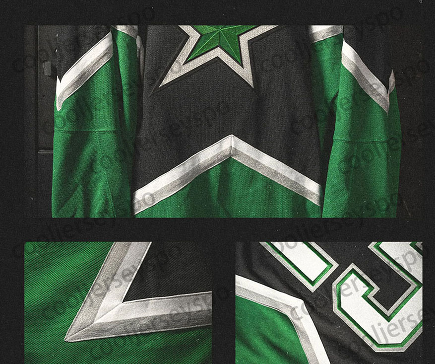 Custom Stars Tyler Hockey Jersey Wyatt Johnston Jason Robertson Jamie Benn Miro Heiskanen Mikko Rantanen Thomas Harley Embroidered Letter Number Desig