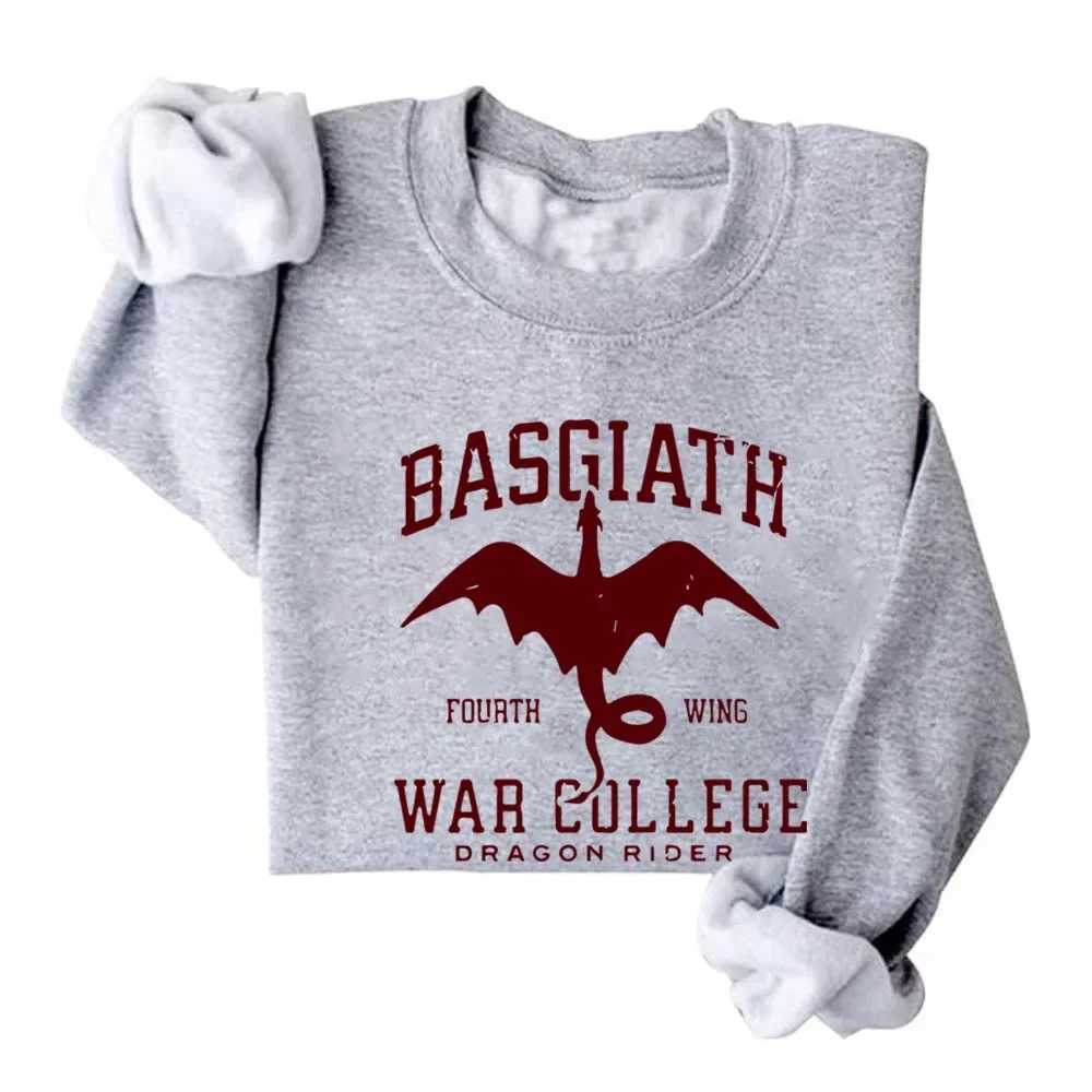 Vintage Fourth Wing Hoodie Sweatshirt Women Graphic Basgiath War College Hooded Sweatshirt K Pop Clothes Hoodies Women J251136