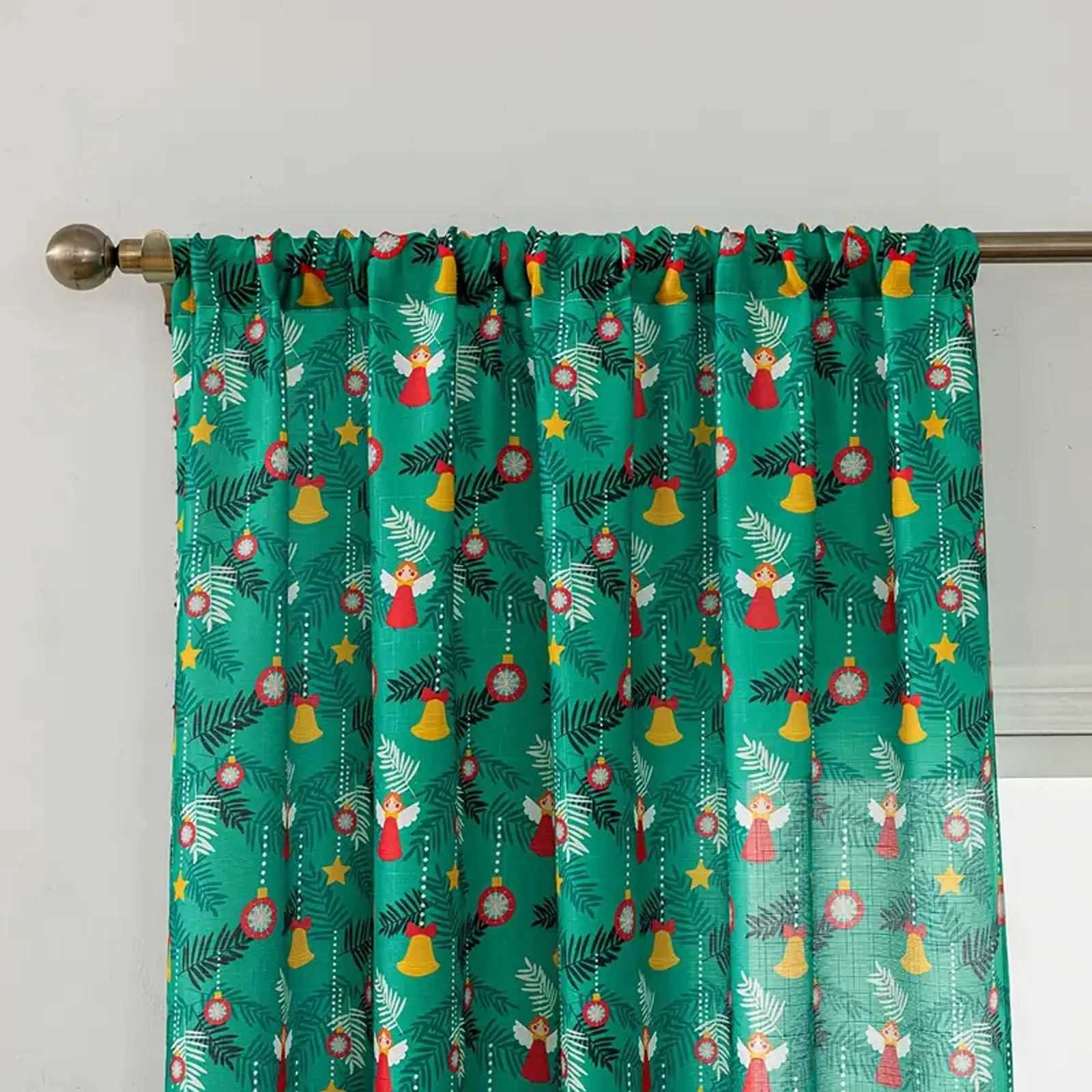 Christmas 1pc Fashionable Printed Curtain Panel Sun Blocking Ideal for Living Room Bedroom Kitchen All-Season Decorative Drapes Y251126