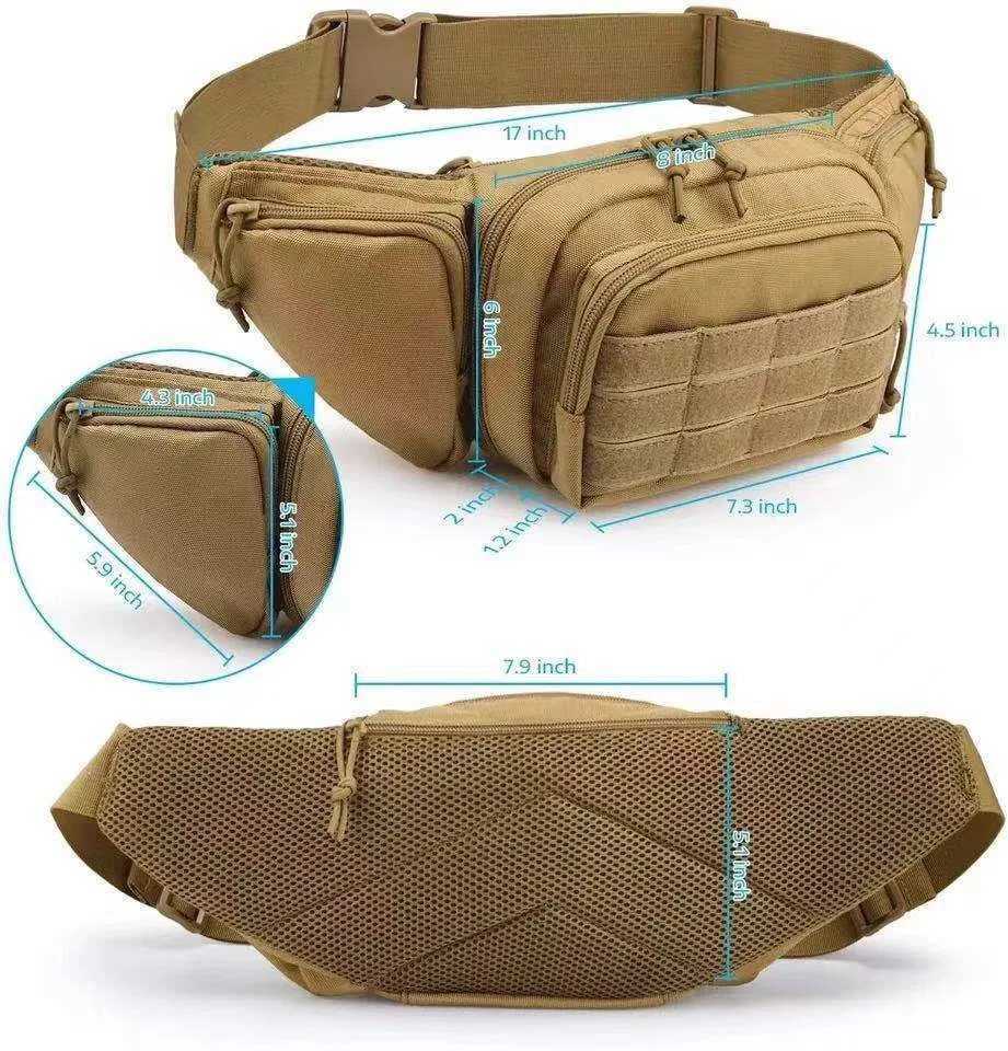 Men Waist Fanny Pack Belt Bag Tactical Military Motorcycle Rider Sports Climb Camping Nylon Male Tool Sling Chest Hip Bum BagT251126