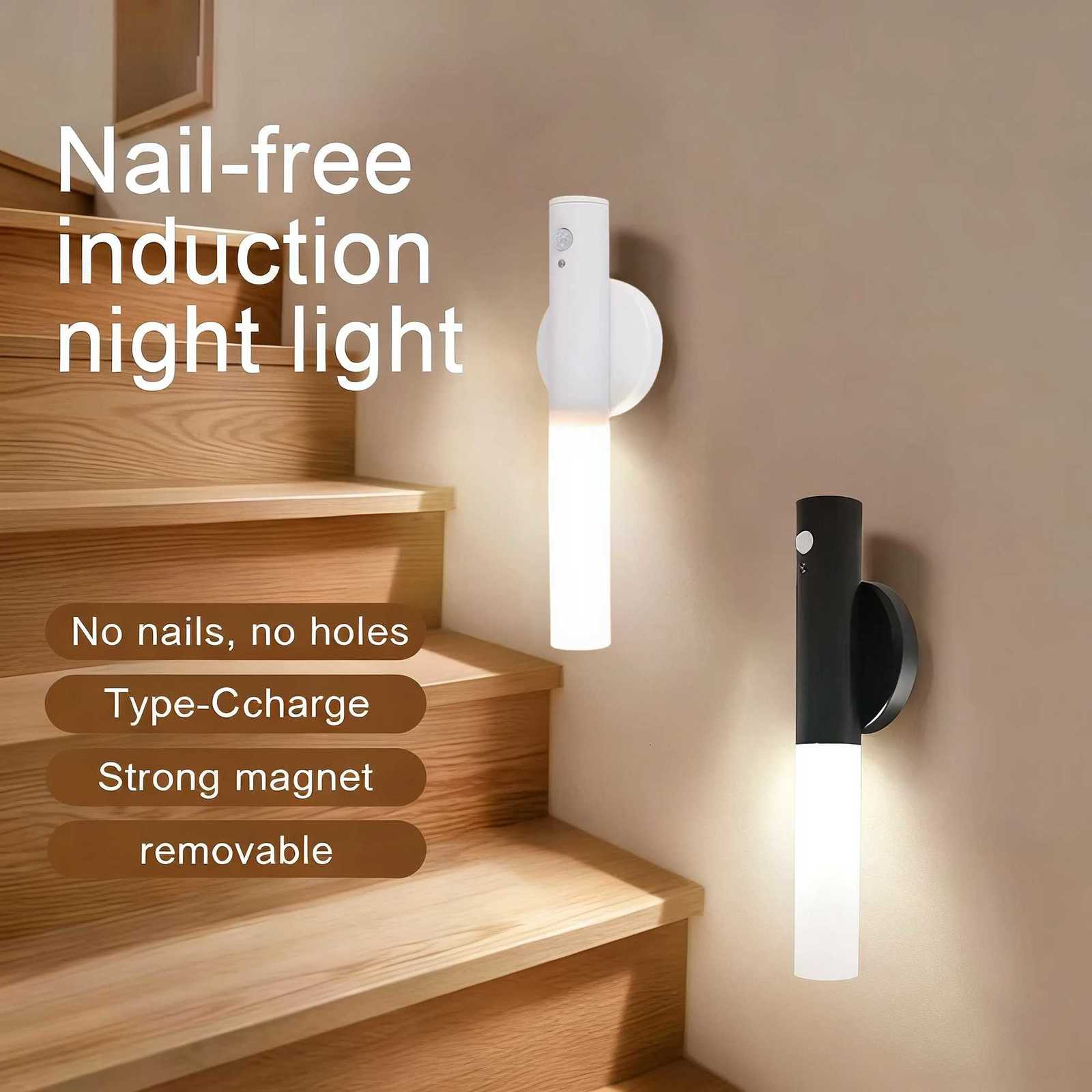 Rechargeable Wall Lamp Modern LED Sensor Indoor Night Light For Bedroom Bedside Hallway Stairwell Wall Warm Light Decor Lighting M251126