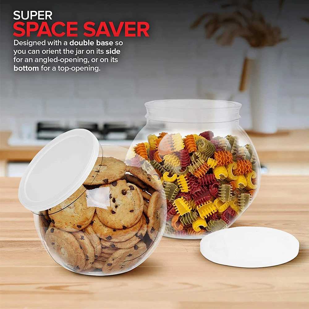 1Pc Candy Jar with Lid Plastic Clear Cookie Storage Container Wide Mouth Canister for Candy Snacks Cereal Jelly Dry Food Y251126