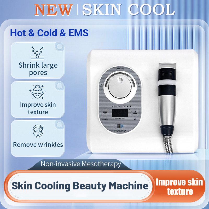 Skin Cooling Facial Beauty Machine Face Lift Anti Aging Wrinkle Removal Electroporation Mesotherapy Hot Cold Rejuvenation NEW