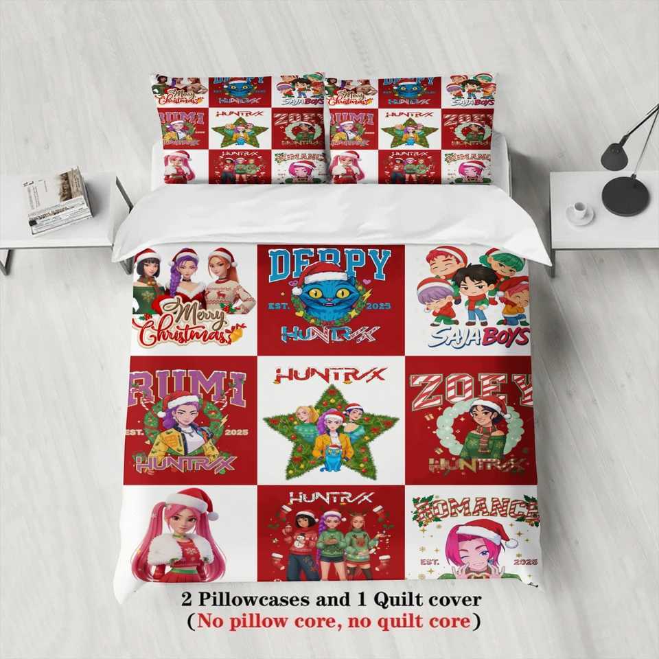 Christmas Christmas Bedding Set Demon Hunters Duvet Cover Set Queen King Size Quilt Cover Duvet Cover Sets With Pillowcase Christmas Gift Y251126