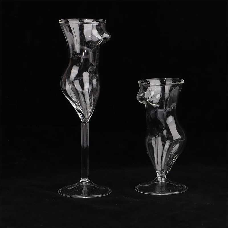 Creative Cocktail Glass Girl Body Shape Glass Cup Glass Wine Goblet Glass Champagne Borosilicate Beauty Goblet Cup C251126