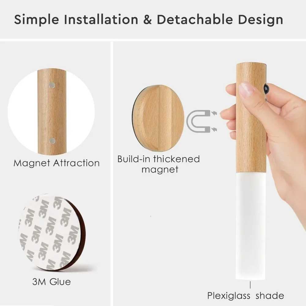 8Pack Smart Motion Sensor Night Light Wireless Magnetic USB Rechargeable LED Wall Light for Corridor Bedroom Bathroom Kitchen M251126