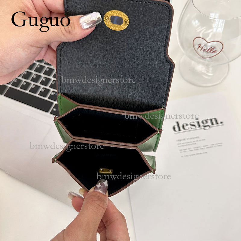 Guguo Designer Luxury Metal Buckle Wallet New Fashion Multi Compartment Women's Card Bag Unique Dopamine INS Korean Short Handbag Coin Bag Key Ba