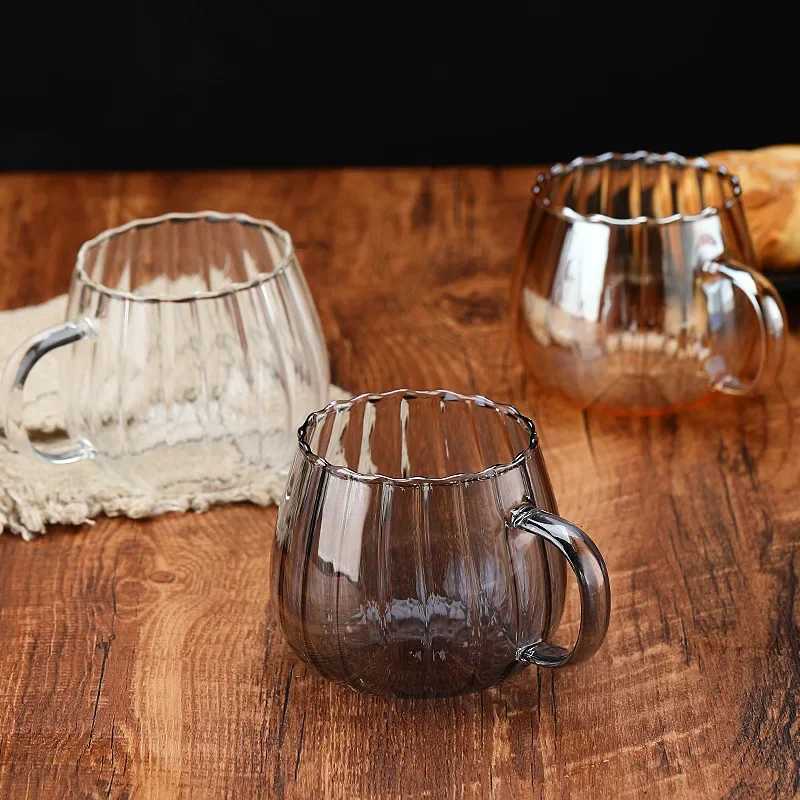 400ml Pumpkin Shaped Glass Cups High Borosilicate Glass Coffee Tea Drinks Dessert Breakfast Glasses For Juice Milk Tea Drinkware C251126