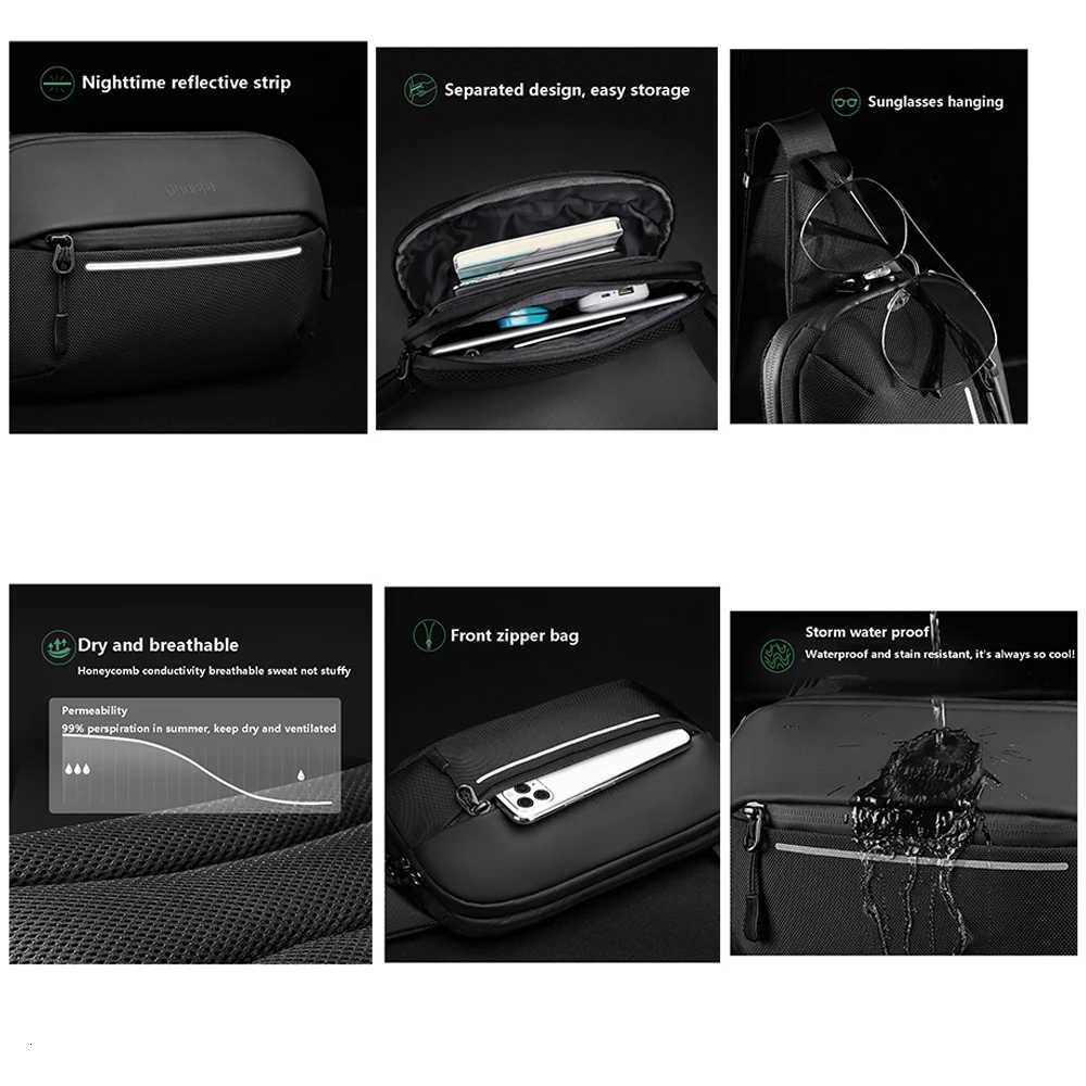 Shoulder Bag Men Multifunction Expandable Waterproof Travel Crossbody Sling Bag Pack Messenger Pack Chest Bag For MaleT251126