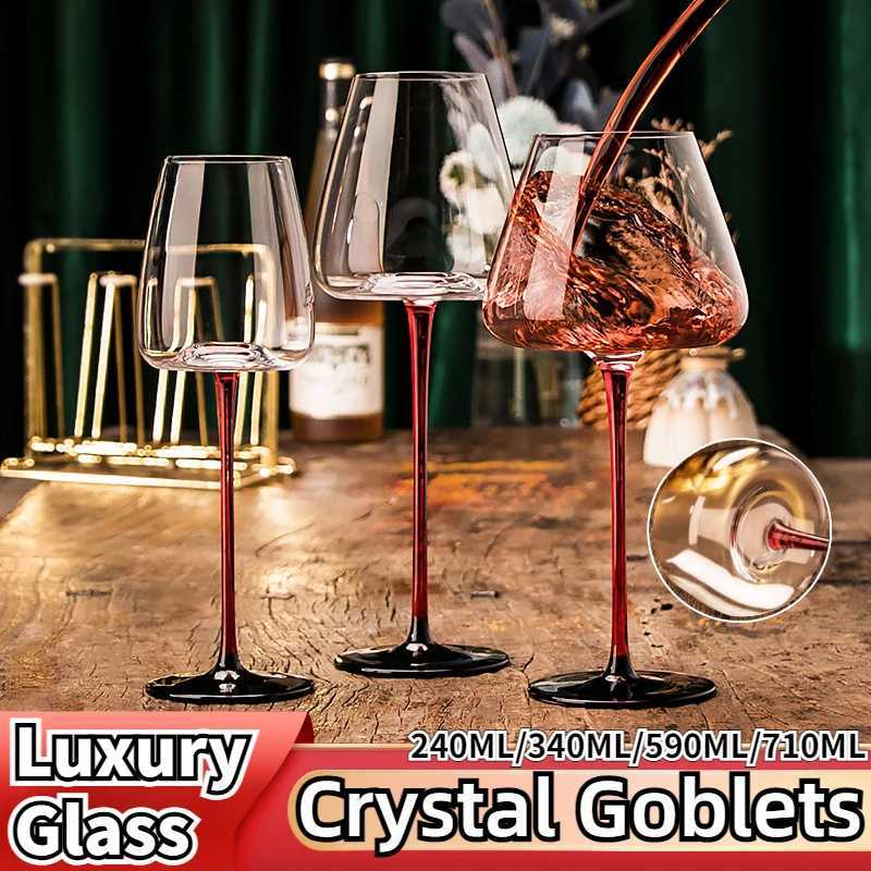 Luxury Crystal Goblets Burgundy Wine Glass Home Camping Party Champagne Wine Juice Drinking Cup Glass Kitchen Bar Tools 1/4PCS C251126