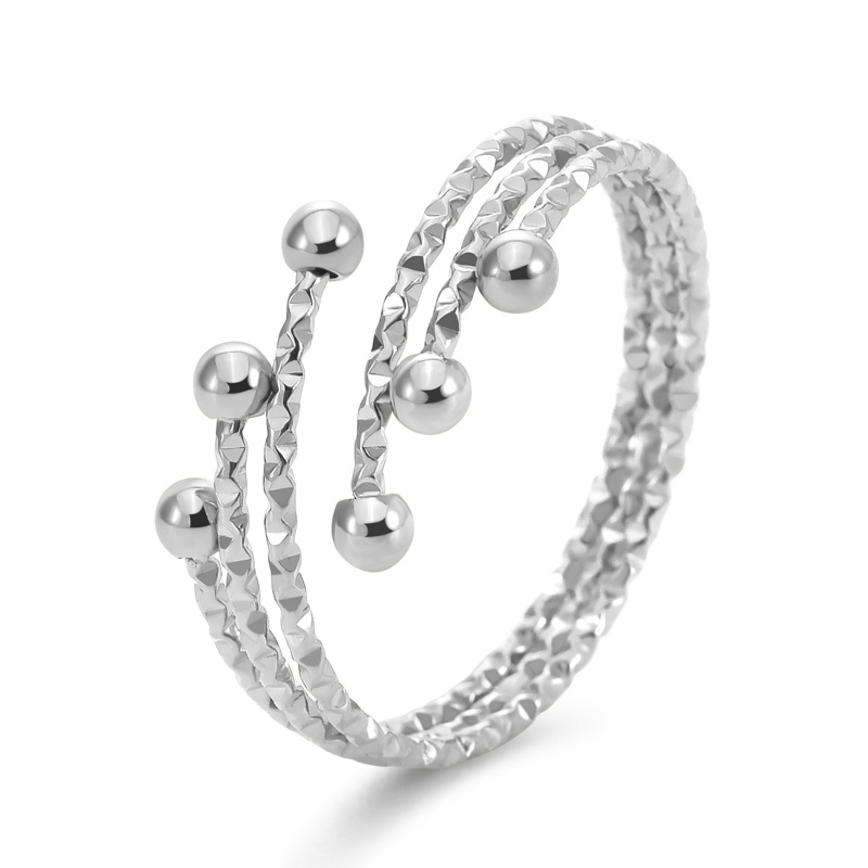 New elastic opening Three-layer stainless steel transfer bead ring High quality gold designer diamond ring rings designer for women engagement men lov - view 4