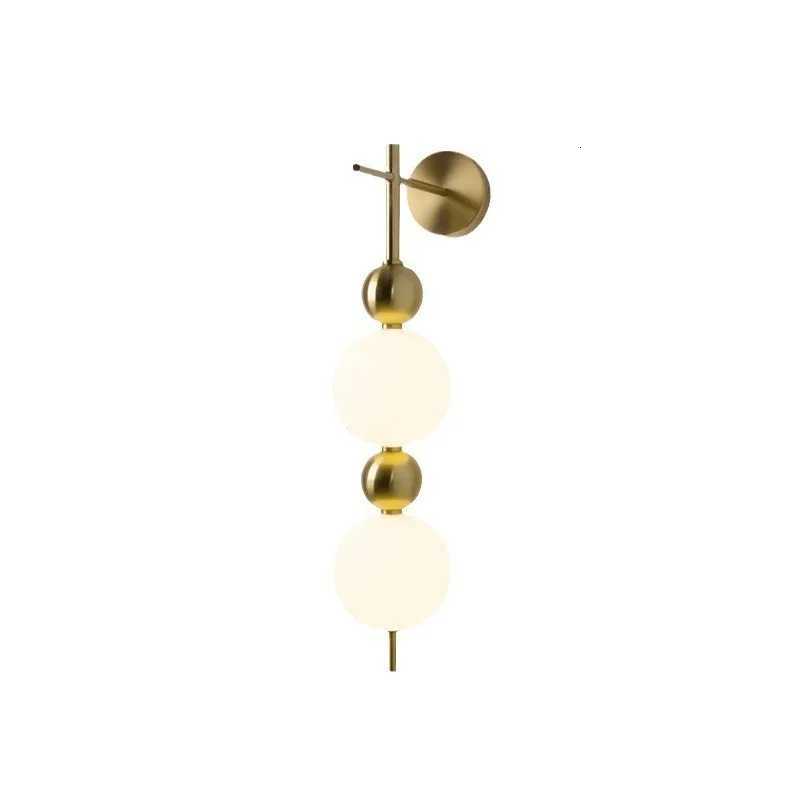 New Design LED Wall Lamp White Acrylic Ball Gold Metal wall Lights For Bedrooom Parlor Aisle Corridor Lighting Fixtures Sconce M251126