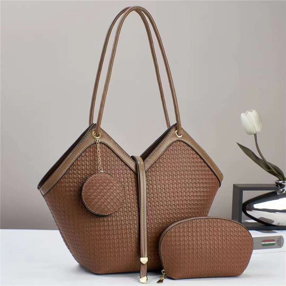 Woven fabric multi piece set women's fashion trend atmospheric large capacity handbag shoulder bag